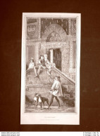 Il Falconiere Quadro Di Roberto Fontana Incisione Del 1875 - Before 1900