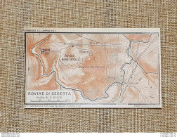 Carta O Cartina Del 1919 Le Rovine Di Segesta E Il Monte Barbaro Sicilia T.C.I. - Geographical Maps