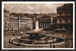 Cartolina Genova, Piazza De Ferrari E Teatro Carlo Felice  - Genova (Genoa)