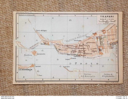 Pianta O Piantina Del 1919 La Città Di Trapani Isola Colombaja Sicilia T.C.I. - Mapas Geográficas