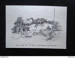 La Base Di Pa-Kha, In Laos (territori Militari) Stampa Del 1903 - Sonstige & Ohne Zuordnung