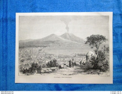 Gravure Année 1861 - Vue De Naples (Italie) - Veduta Di Napoli (Italia) - Voor 1900