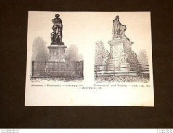 Amsterdam Monumenti A Rembrandt E Vondel Olanda O Paesi Bassi - Voor 1900