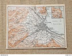 Carta O Cartina Del 1919 Golfo Di Palermo Monte Pellegrino Cuccio Sicilia T.C.I. - Geographical Maps