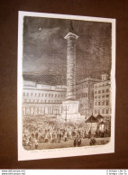 Rarissima Veduta Di Roma Nel 1876 Musica In Piazza Colonna - Before 1900