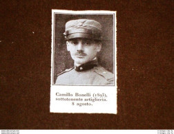 WW1 Prima Guerra Mondiale 1914-1918 Caduto Camillo Bonelli - Autres & Non Classés