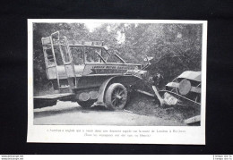 Autobus Che Si Riversava In Una Discesa. Tra Londra A Brighton Stampa Del 1906 - Otros & Sin Clasificación