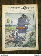 La Domenica Del Corriere 17 Aprile 1910 Lotta Treno Incendio Eruzione Dell'Etna - Altri & Non Classificati