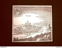 Castello Di Runkel Assia Germania Incisione Di Merian Matthäus Del 1640 Ristampa - Other & Unclassified