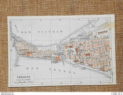 Pianta O Piantina Del 1940 La Città Di Taranto Puglia T.C.I. - Geographical Maps