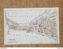 Pianta O Piantina Del 1940 La Città Di Taranto Puglia T.C.I. - Geographische Kaarten