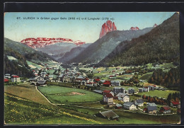 Cartolina St. Ulrich In Gröden, Teilansicht Gegen Sella Und Langkofel  - Sonstige & Ohne Zuordnung