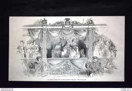 Lo Stato Della Regina Vittoria Visita Il Teatro Di Sua Maestà Incisione Del 1851 - Before 1900