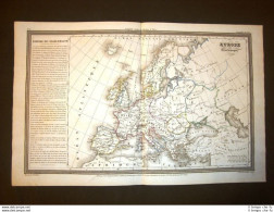 Carta Geografica Mappa Dufour Del 1840 L'Europa Sotto Carlo Magno O Carlomagno - Before 1900
