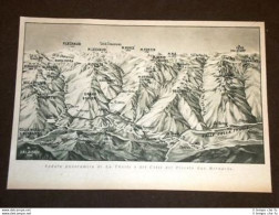 Carta O Cartina Di La Thuile E Piccolo San Bernardo + Veduta Di La Thuile - Otros & Sin Clasificación