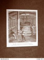 Incisione Del 1875 Invenzione Telegrafo Transatlantico Disposizione D'un Canapo - Avant 1900
