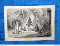 Gravure Année 1861 - Campement Chez Les Ben-Oulid - Accampamento A Ben-Oulid - Avant 1900