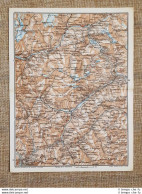 Carta Geografica O Cartina Del 1914 Cima Del Vallonetto Oulx Cesana Piemonte TCI - Mapas Geográficas