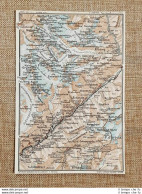 Carta Geografica O Cartina Del 1914 M.Cervandone Munster Finsteraarhorn Piemonte - Mapas Geográficas
