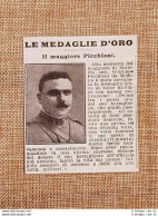 Medaglia Oro Maggiore Giuseppe Picchioni Da Modena Nel 1918 Guerra Mondiale WW1 - Andere & Zonder Classificatie