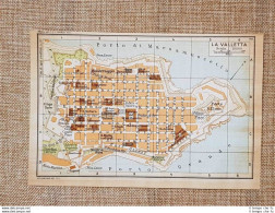 Pianta O Piantina Del 1953 La Città Di La Valletta Isola Di Malta T.C.I. - Mapas Geográficas