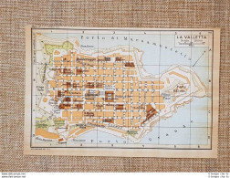 Pianta O Piantina Del 1953 La Città Di La Valletta Isola Di Malta T.C.I. - Cartes Géographiques