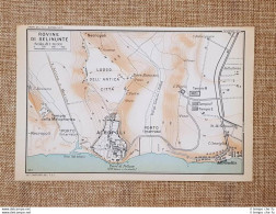 Carta O Cartina Del 1953 Le Rovine Di Selinunte Castelvetrano Sicilia T.C.I. - Cartes Géographiques