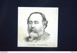 I Nuovi Deputati Del 1876: Cesare Correnti Incisione Del 1876 - Vor 1900