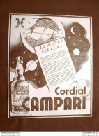 Pubblicità D'epoca Del 1940 Cordial Campari La Vostra Stella Davide C. Milano - Other & Unclassified