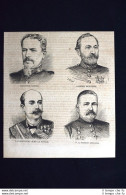 Martinez Campos,Domingo Moriones,Fernando Rivera,Genaro Quesada 1876 - Avant 1900