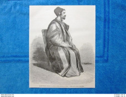 Gravure Année 1864 - Le Père Procope, Sinai(Egypte) - Il Padre Procopio(Egitto) - Vor 1900