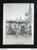 Villaggio Yakoma - Ubangi-Sciari, Africa Centrale Incisione Del 1894 - Vor 1900