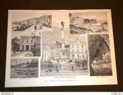 Rarissime Vedute Di Napoli Nel 1893 Chiatamone E Via Partenope - Before 1900