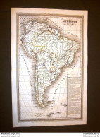 Carta Geografica Mappa Dufour Del 1840 America Del Sud - South America - Before 1900