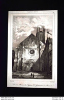 Portail St. Genevieve à Paris, France Incisione Del 1850 L'Univers Pittoresque - Before 1900
