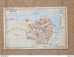 Pianta O Piantina Del 1926 La Città Di Brindisi Puglia T.C.I. - Geographical Maps