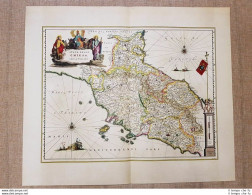 Carta Geografica Mappa Stato Della Chiesa Con Toscana Anno 1640 J.Blaeu Ristampa - Cartes Géographiques