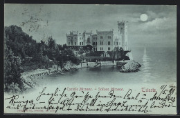 Lume Di Luna-Cartolina Trieste, Castello Miramar  - Trieste