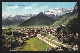 Cartolina Chiavenna, Blick Auf Die Stadt Im Tal  - Autres & Non Classés