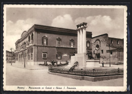 Cartolina Matera, Monumento Ai Caduti E Chiesa S. Domenico  - Matera