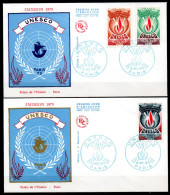 FDC75-51 : Dept 75 PARIS UNESCO 1975 (2 Enveloppes) - 1970-1979