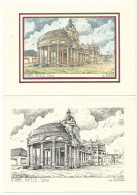 Lot De 2 Cartes De Asfeld - Eglise - Dessin De Yves Ducourtioux - Andere & Zonder Classificatie