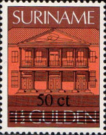 Suriname Poste N** Yv:1068/1069 Central Bank Paramaribo Surcharge Nv.Valeur - Autres & Non Classés