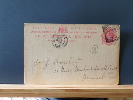 ENTIER574    CP G.B.  POUR LA BELG. 1905 PIQUAGE PRIVE - Material Postal