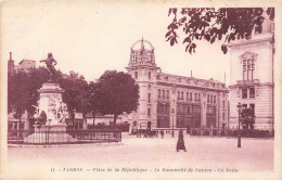 FRANCE - Tarbes - Place De La République - Le Monument De Danton - La Poste - Carte Postale Ancienne - Tarbes