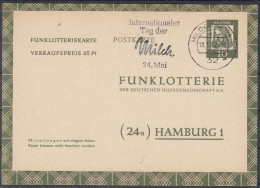 ⁕ Germany 1962 Deutsche BundesPost ⁕ FUNKLOTTERIE (24a) Hamburg 1 ⁕ HILDESHEIM Postmark ⁕ Stationery Postcard - Cartoline - Usati