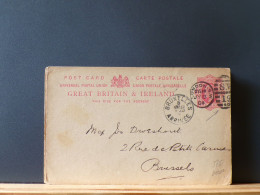 ENTIER575    CP G.B.  POUR LA BELG. 1904 PIQUAGE PRIVE - Material Postal