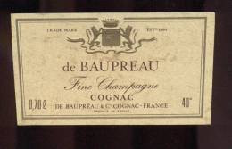 Etiquette De   Fine  Champagne Cognac  -  De Baupréau - Other & Unclassified