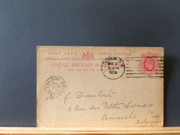 ENTIER576   CP G.B.  POUR LA BELG. 1905 PIQUAGE PRIVE - Luftpost & Aerogramme