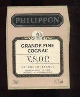 Etiquette De Grande Fine Cognac   -  Philippon - Altri & Non Classificati